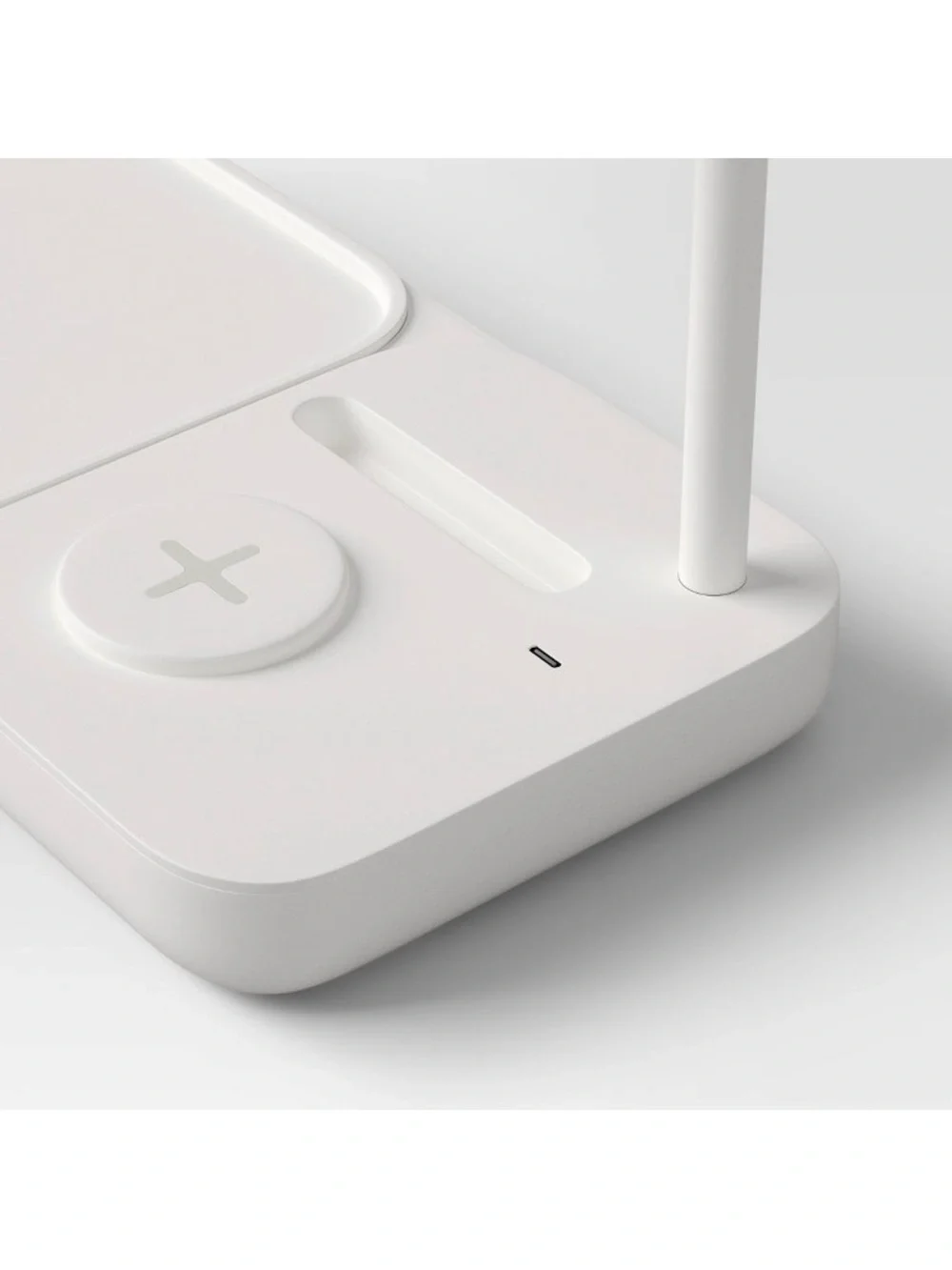 Room Essentials White Task Lamp with Tray and Wireless Pad